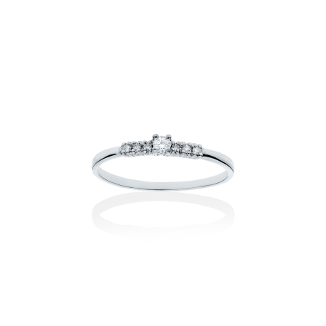 ANILLO ORO BLANCO Y DIAMANTES
