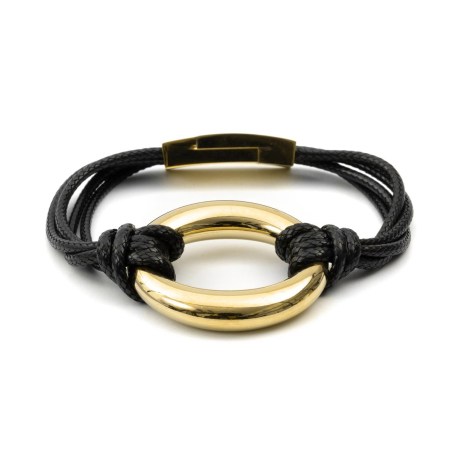 PULSERA NEGRA Y DORADA