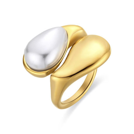ANILLO DORADO Y PERLA