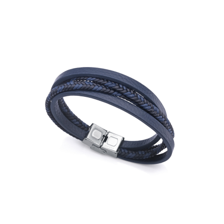 PULSERA CUERO AZUL