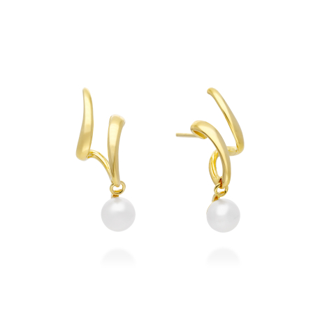 PENDIENTES DORADOS Y PERLAS