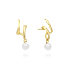 PENDIENTES DORADOS Y PERLAS