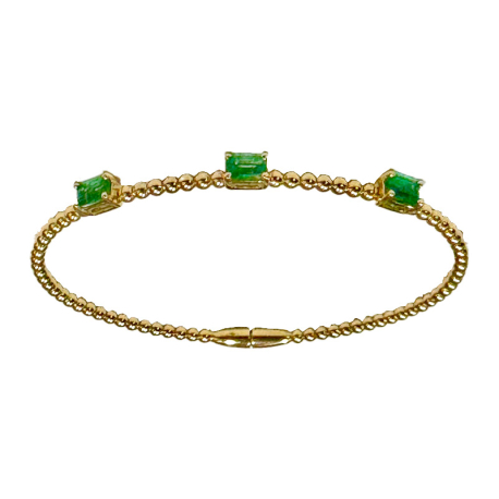 PULSERA ORO Y ESMERALDAS