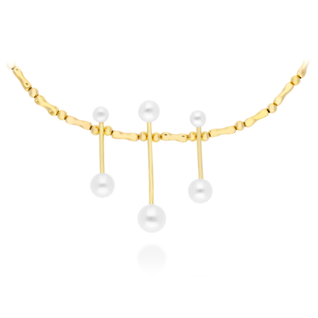 COLLAR DORADO Y PERLAS