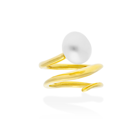 ANILLO DORADO Y PERLA