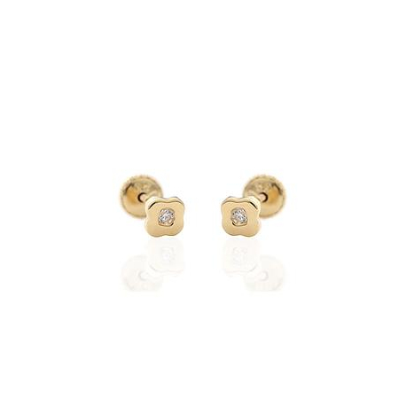 PENDIENTES ORO FLOR