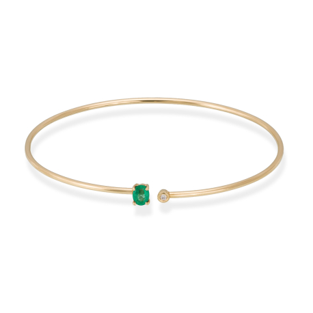 PULSERA ESMERALDA Y BRILLANTE